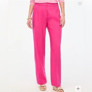 New J Crew pink linen-blend pants
